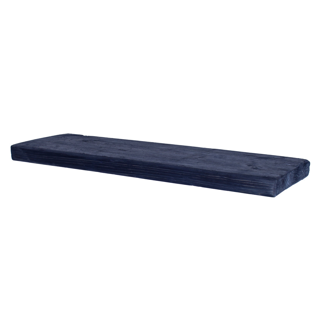 Rustic reclaimed scaffold garden shelf board with weathered grain and nail marks