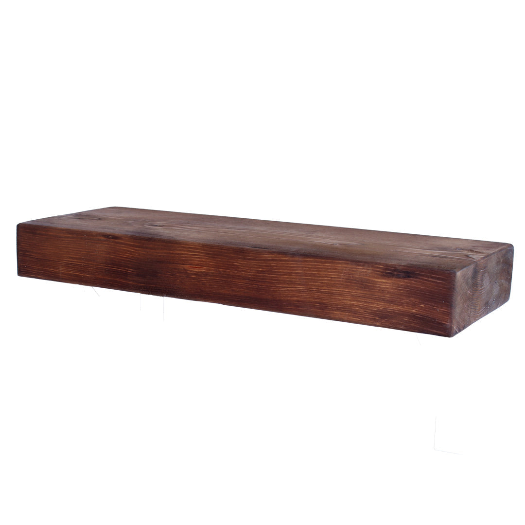 Crest and Weave chunky pine garden shelf with rustic grain and a 220 × 70mm section