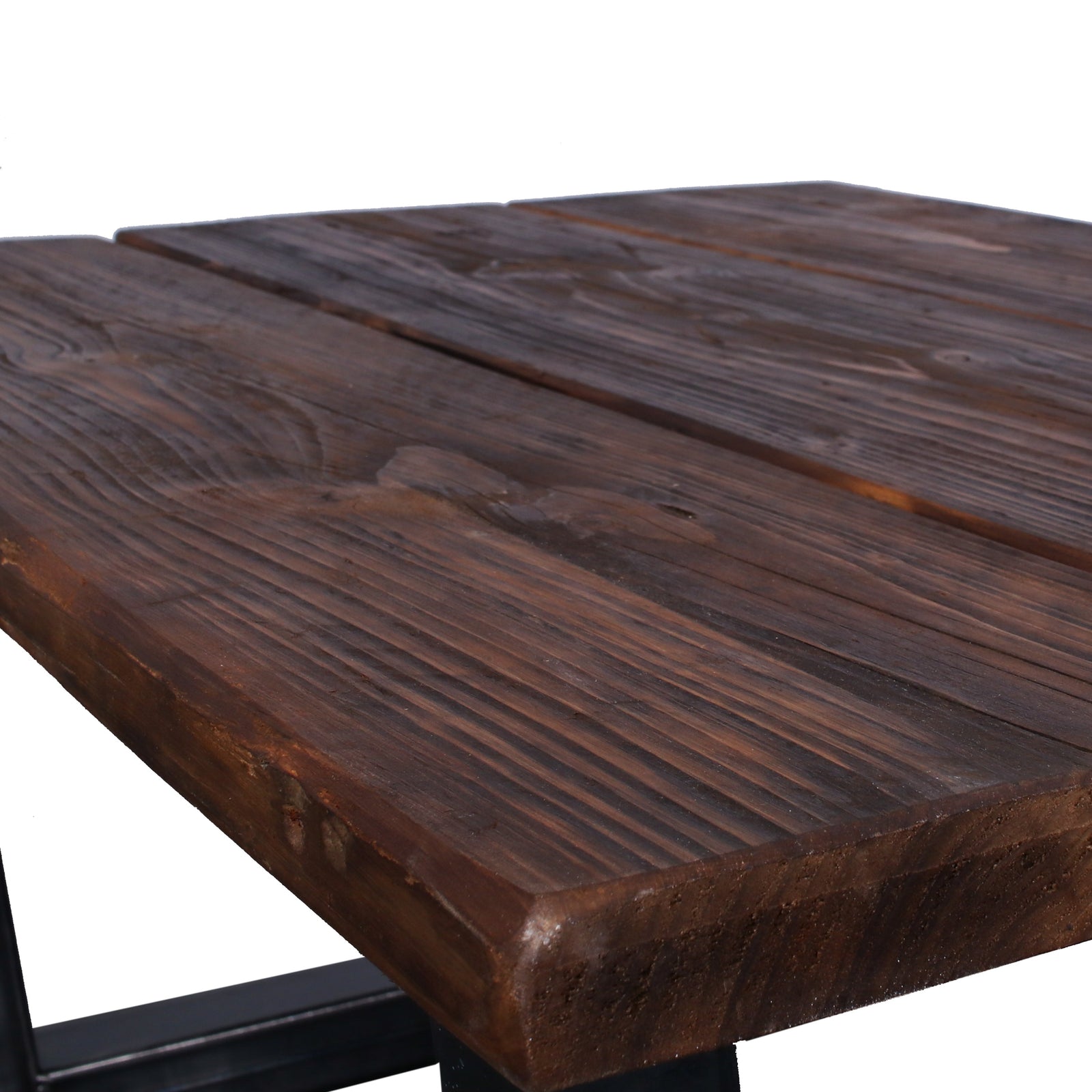 Rustic reclaimed scaffold-board stool with a 440mm square top