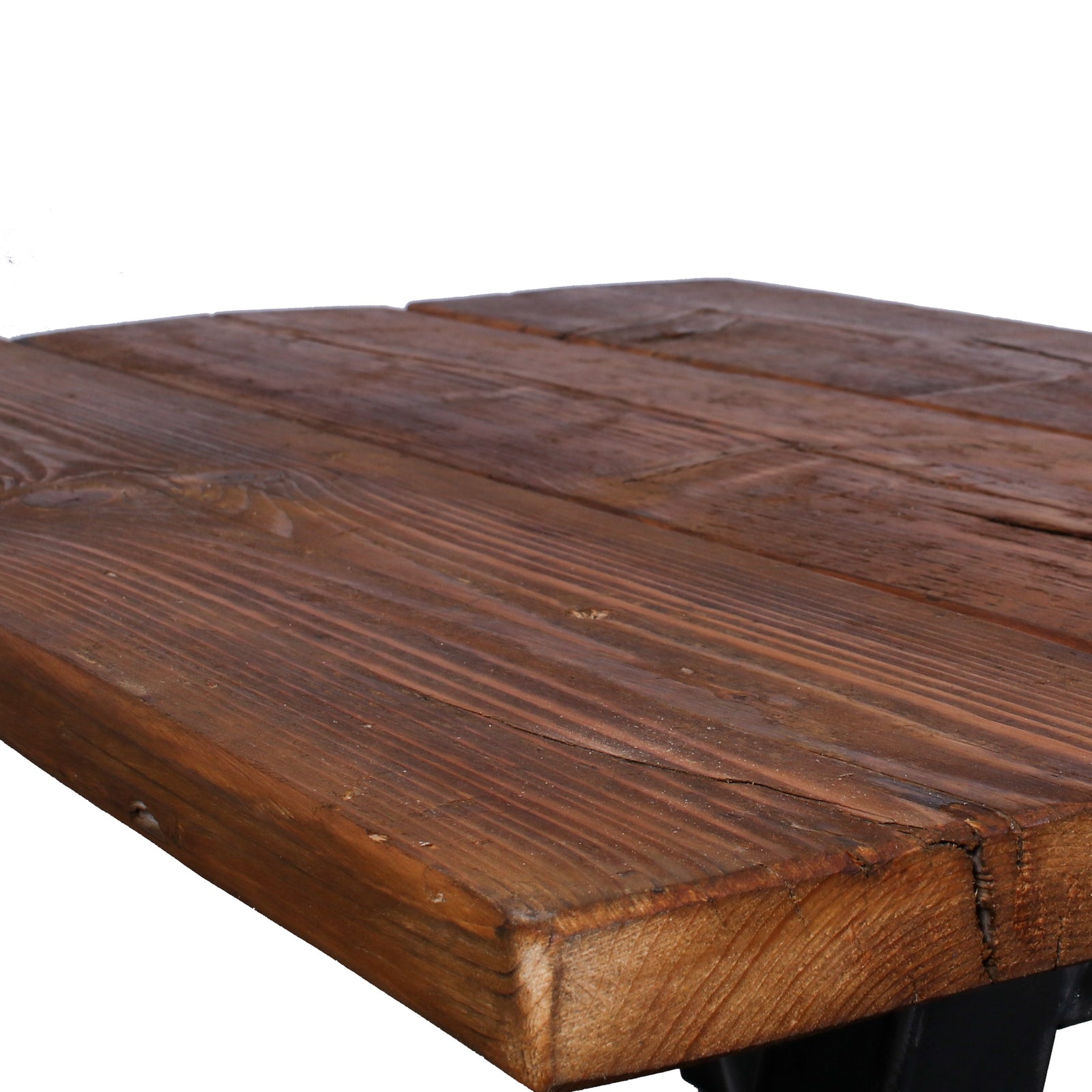 Rustic reclaimed scaffold-board stool with a 440mm square top